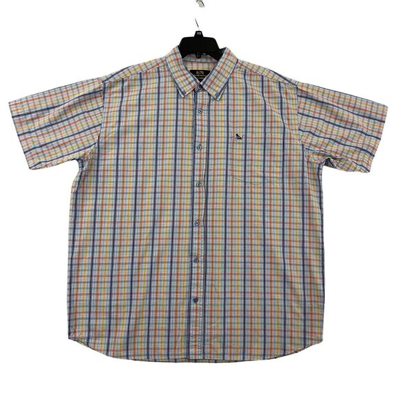 Drunknmunky Button Up Shirt Mens Size XXL Plaid Multicolor Short Sleeves - Picture 1 of 14